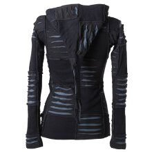 Vishes Goa Jacke Hoodie Zipfelkapuze Sweatjacke schwarz-grau 44