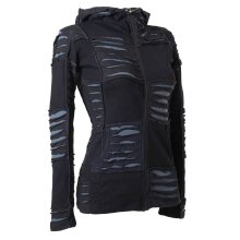 Vishes Goa Jacke Hoodie Zipfelkapuze Sweatjacke schwarz-grau 44