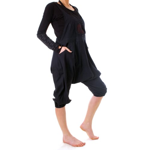 Vishes Latzhose 3/4 Haremshose Sommerhose schwarz 46