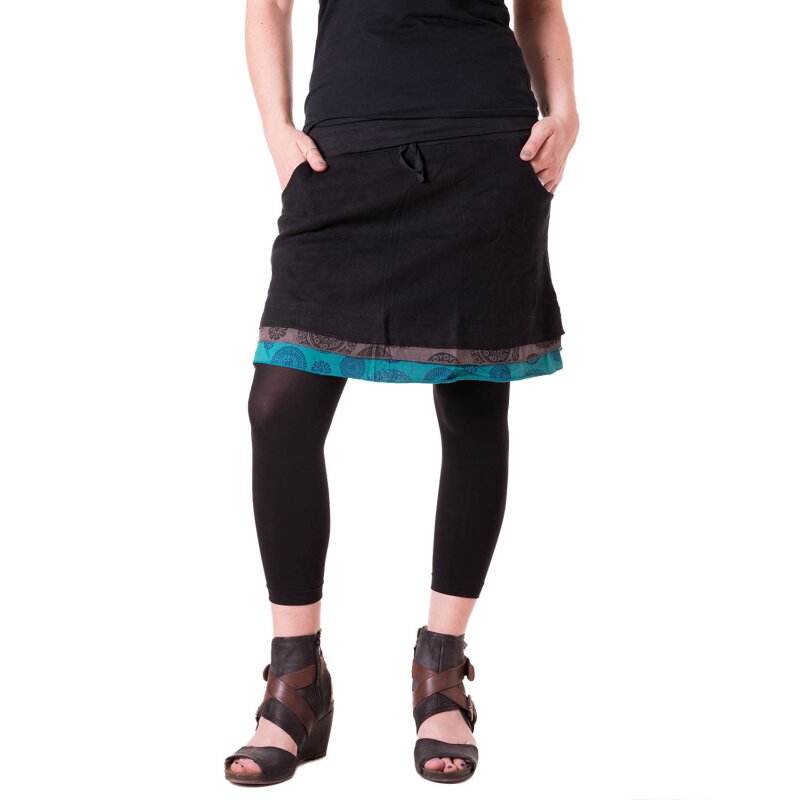 Vishes Kurzer Lagenlook-Rock – Baumwolle Mit Bindetaschen