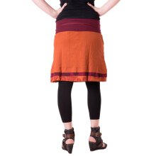 Vishes Kurzer Lagenlook Rock aus Baumwolle - mit Taschen zum Binden orange 36
