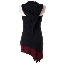 Vishes Mini Kleid Goa Neckholder Kleid zweifarbig Zipfelkleid schwarz-rot 36