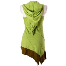 Vishes Mini Kleid Goa Neckholder Kleid zweifarbig Zipfelkleid grün 36