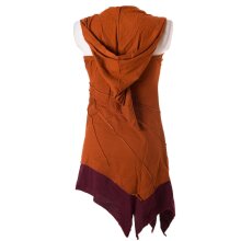 Vishes Mini Kleid Goa Neckholder Kleid zweifarbig Zipfelkleid orange 36