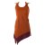 Vishes Mini Kleid Goa Neckholder Kleid zweifarbig Zipfelkleid orange 40