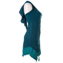 Vishes Mini Kleid Goa Neckholder Kleid zweifarbig Zipfelkleid türkis 36