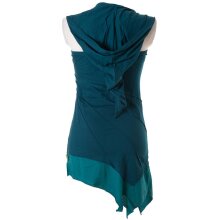 Vishes Mini Kleid Goa Neckholder Kleid zweifarbig Zipfelkleid türkis 44/46