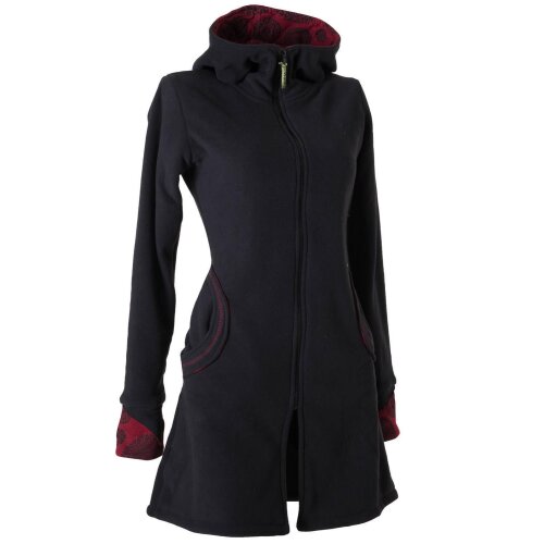 Vishes Warmer Elfen Kurzmantel mit Zipfelkapuze schwarz 36